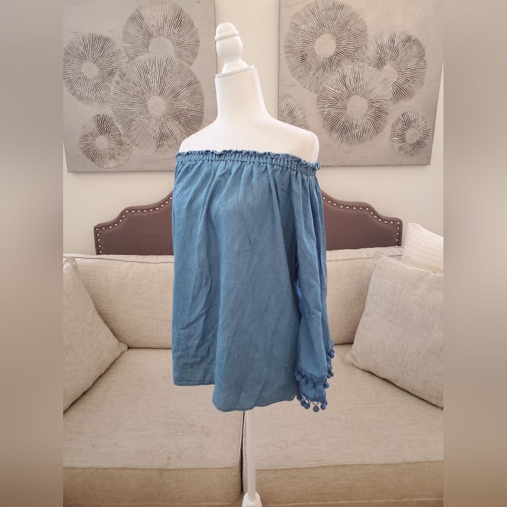 Hester & Orchard Off-Shoulder Blouse Sz Med - Picture 3 of 11